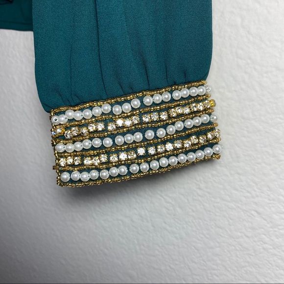 Jeweled chiffon top. - Picture 3 of 4